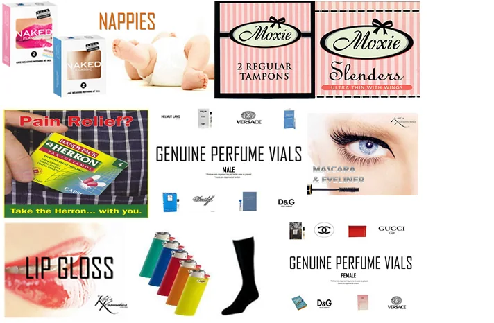 Examples of products available for ATS vending machines